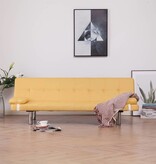 VidaXL Slaapbank met twee kussens polyester geel