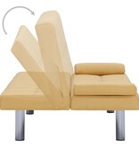 VidaXL Slaapbank met twee kussens polyester geel