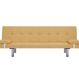 VidaXL Slaapbank met twee kussens polyester geel