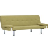 VidaXL Slaapbank met twee kussens polyester groen