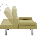 VidaXL Slaapbank met twee kussens polyester groen