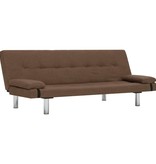 VidaXL Slaapbank met twee kussens polyester bruin