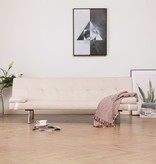 VidaXL Slaapbank met twee kussens polyester crème