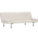 VidaXL Slaapbank met twee kussens polyester crème