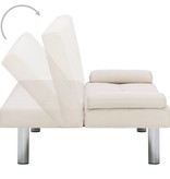 VidaXL Slaapbank met twee kussens polyester crème