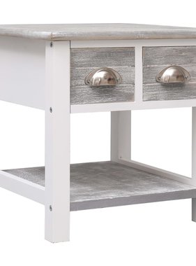 VidaXL Bijzettafel 40x40x40 cm paulowniahout grijs