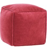 vidaXL Poef 40x40x40 cm katoenfluweel rood