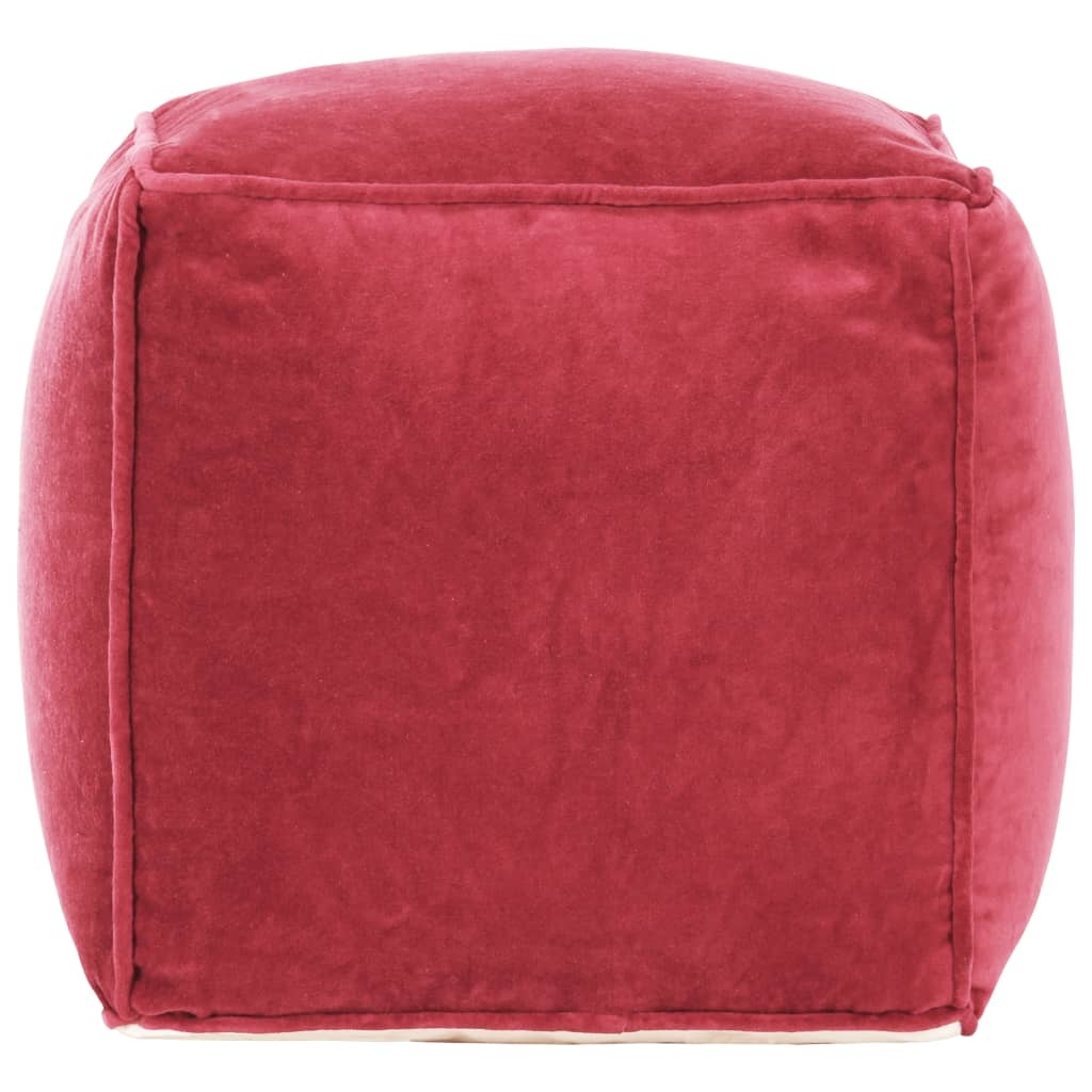 vidaXL Poef 40x40x40 cm katoenfluweel rood