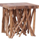 VidaXL Salontafel takken 40x40x40 cm massief hout