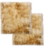 VidaXL Stoelkussens 2 st 40x40 cm echt schapenvacht gemêleerd bruin