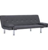 VidaXL Slaapbank met twee kussens kunstleer grijs