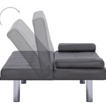 VidaXL Slaapbank met twee kussens kunstleer grijs