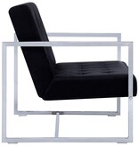 VidaXL Tweezitsbank met armleuningen chroom en fluweel zwart