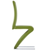 VidaXL Eetkamerstoelen met zigzag-vorm 2 st kunstleer groen