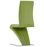 VidaXL Eetkamerstoelen met zigzag-vorm 2 st kunstleer groen