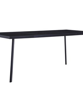 VidaXL Eettafel 160x80x75 cm gehard glas zwart