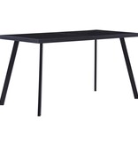 VidaXL Eettafel 140x70x75 cm gehard glas zwart