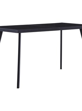 VidaXL Eettafel 140x70x75 cm gehard glas zwart
