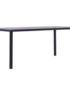 vidaXL Eettafel 200x100x75 cm MDF zwart en betongrijs