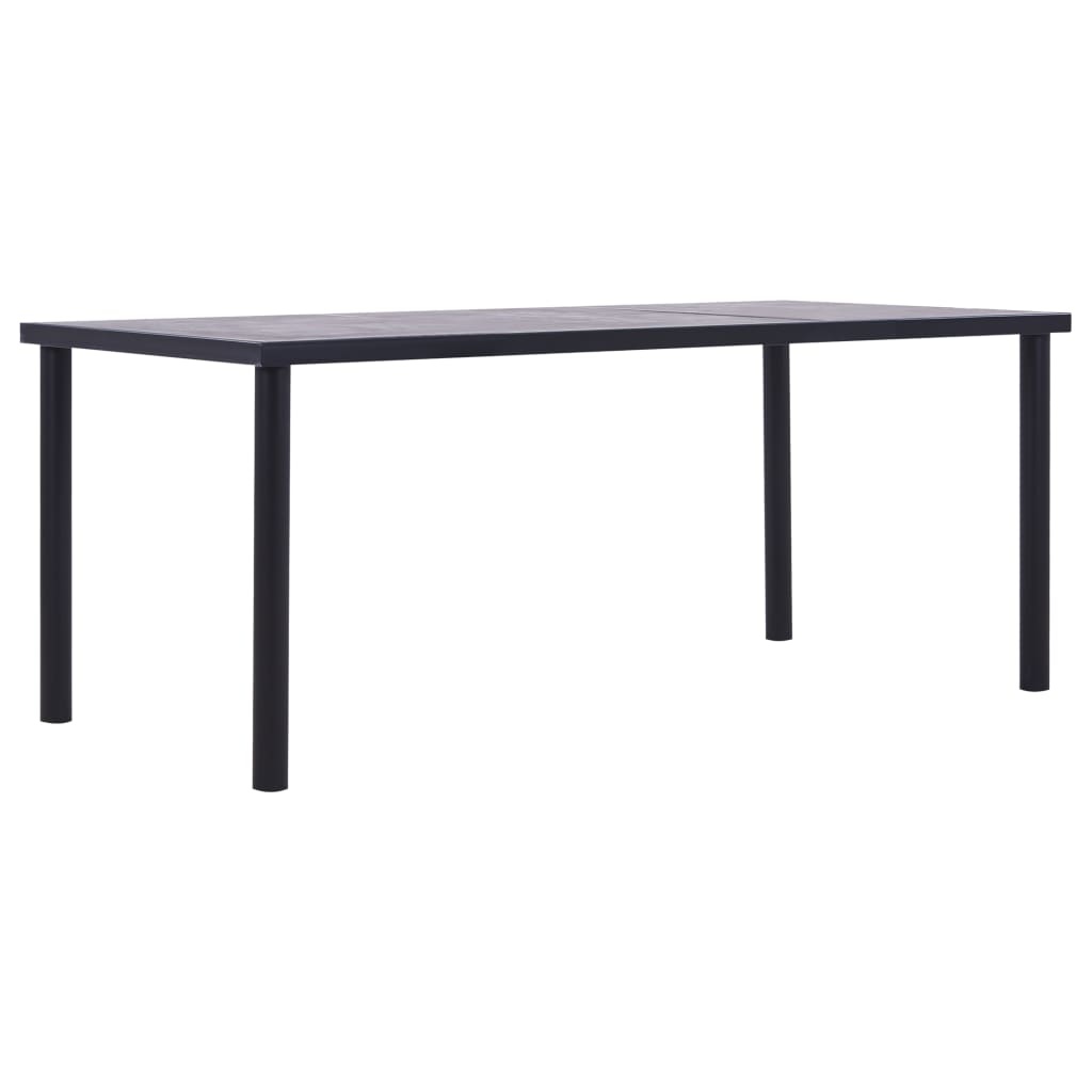 VidaXL Eettafel 200x100x75 cm MDF zwart en betongrijs