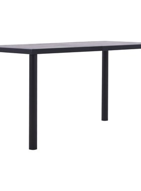 VidaXL Eettafel 140x70x75 cm MDF zwart en betongrijs