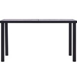 VidaXL Eettafel 140x70x75 cm MDF zwart en betongrijs