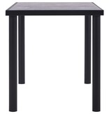 VidaXL Eettafel 140x70x75 cm MDF zwart en betongrijs