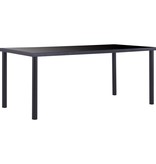 VidaXL Eettafel 180x90x75 cm gehard glas zwart