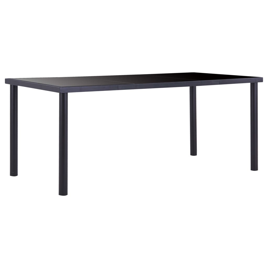 VidaXL Eettafel 180x90x75 cm gehard glas zwart