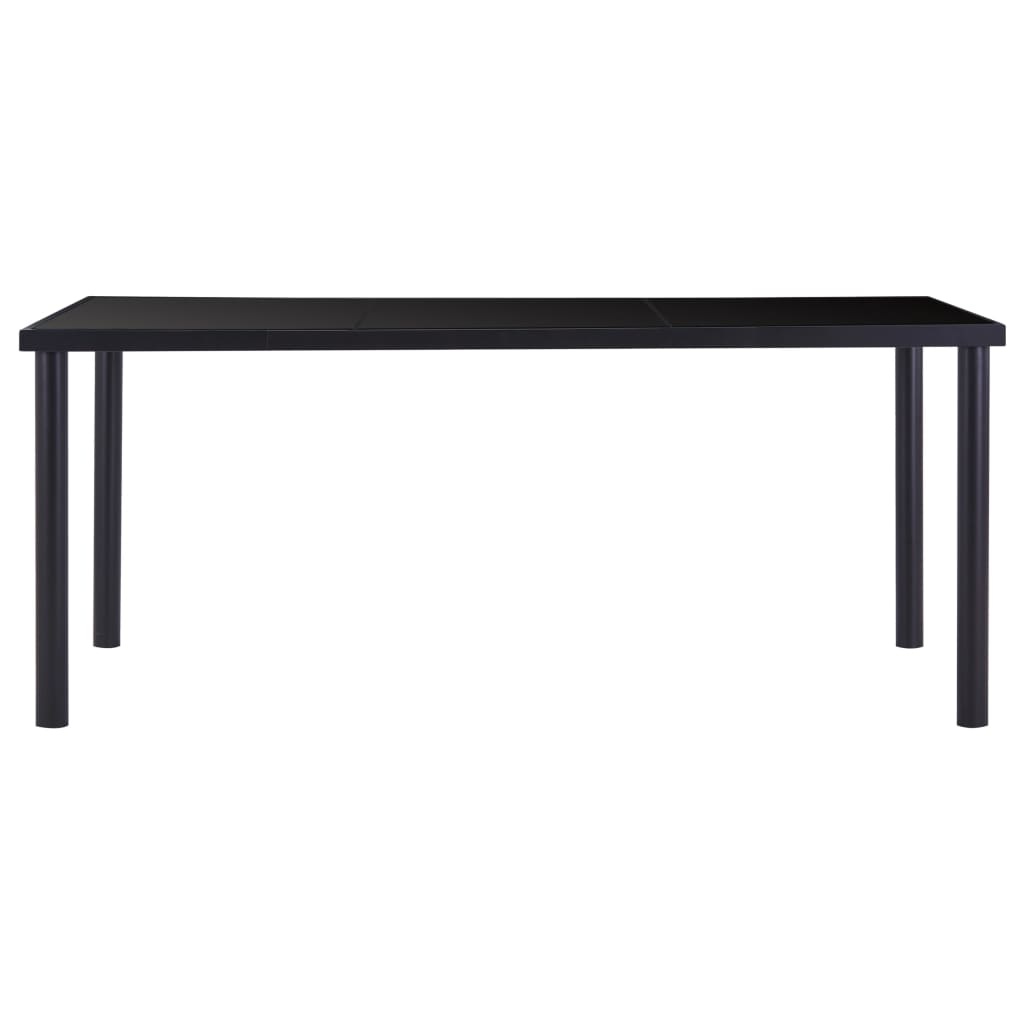 VidaXL Eettafel 180x90x75 cm gehard glas zwart