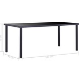 VidaXL Eettafel 180x90x75 cm gehard glas zwart