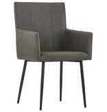 VidaXL Eetkamerstoelen met armleuningen 2 st stof taupe