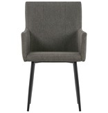 vidaXL Eetkamerstoelen met armleuningen 2 st stof taupe