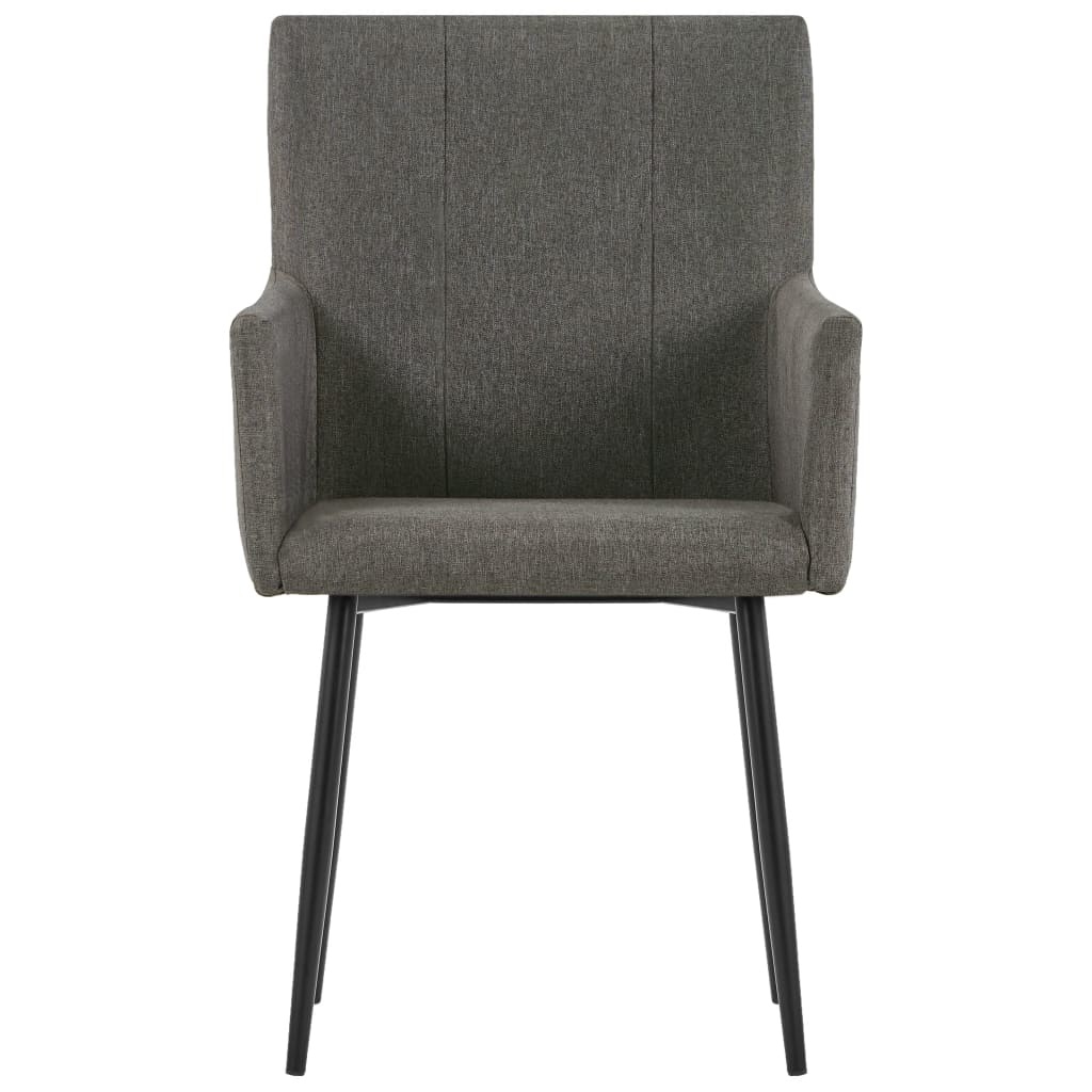 VidaXL Eetkamerstoelen met armleuningen 2 st stof taupe