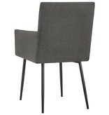 vidaXL Eetkamerstoelen met armleuningen 2 st stof taupe