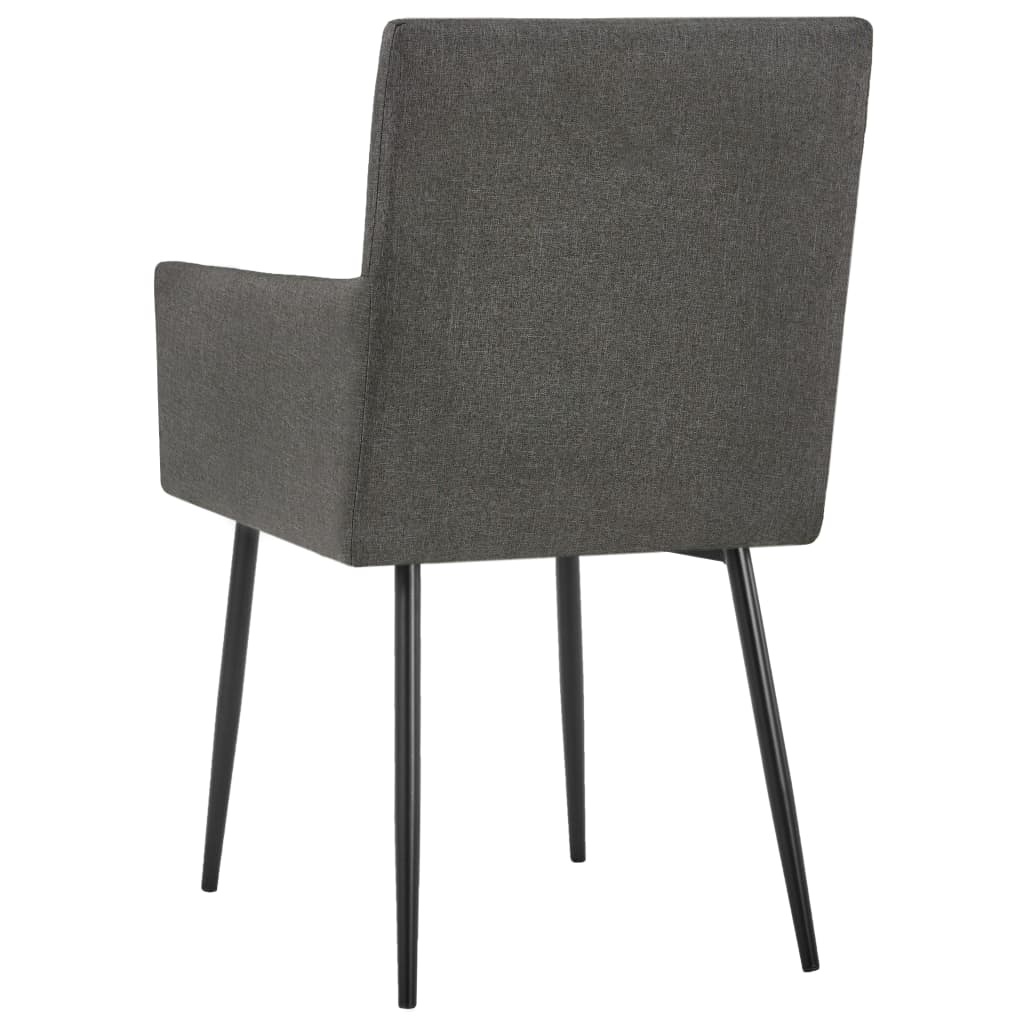 vidaXL Eetkamerstoelen met armleuningen 2 st stof taupe