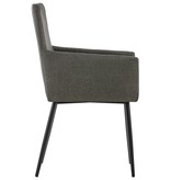 vidaXL Eetkamerstoelen met armleuningen 2 st stof taupe