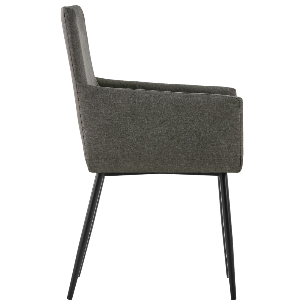 vidaXL Eetkamerstoelen met armleuningen 2 st stof taupe