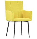 VidaXL Eetkamerstoelen met armleuningen 2 st stof geel