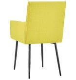VidaXL Eetkamerstoelen met armleuningen 2 st stof geel