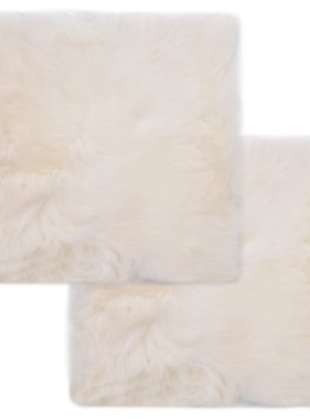 VidaXL Stoelkussens 2 st 40x40 cm echt schapenvacht wit