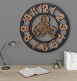 VidaXL Wandklok 58 cm metaal goudkleurig en zwart