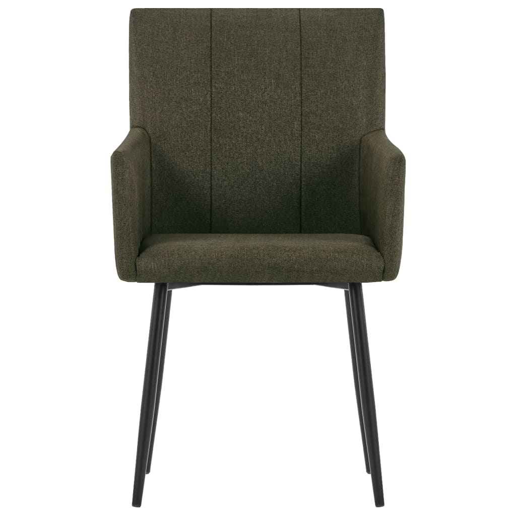 VidaXL Eetkamerstoelen met armleuningen 2 st stof bruin