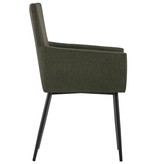 VidaXL Eetkamerstoelen met armleuningen 2 st stof bruin