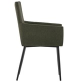 vidaXL Eetkamerstoelen met armleuningen 2 st stof bruin