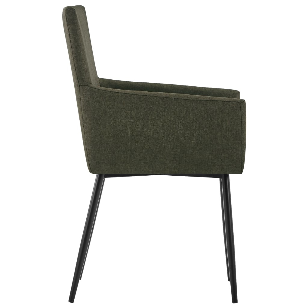 VidaXL Eetkamerstoelen met armleuningen 2 st stof bruin
