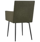 VidaXL Eetkamerstoelen met armleuningen 2 st stof bruin