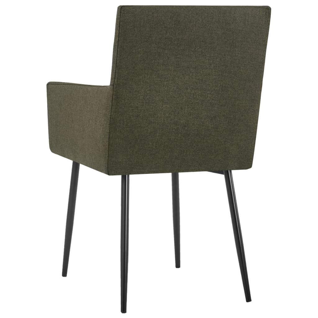 VidaXL Eetkamerstoelen met armleuningen 2 st stof bruin