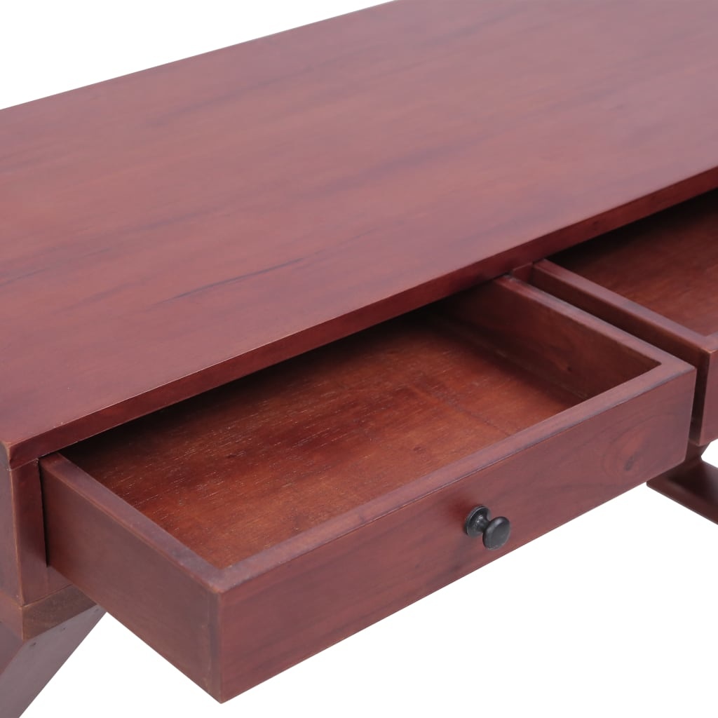 VidaXL Computerbureau 132x47x77 cm massief mahoniehout bruin