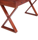 VidaXL Computerbureau 132x47x77 cm massief mahoniehout bruin